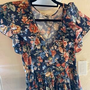 Doen liberty cotton floral dress size large